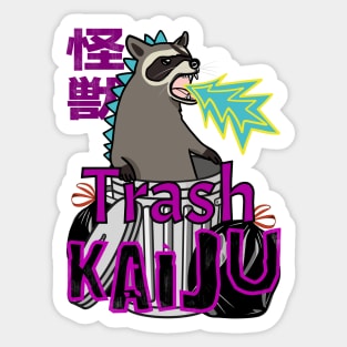 Funny Raccoon Trash Kaiju monster Sticker